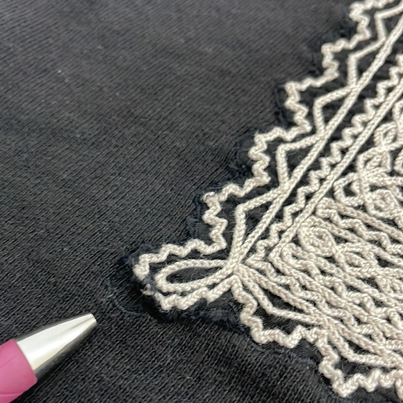 Free People Black Santa Maria Embroidered Peasant French Terry Pullover X-Small - Picture 12 of 13